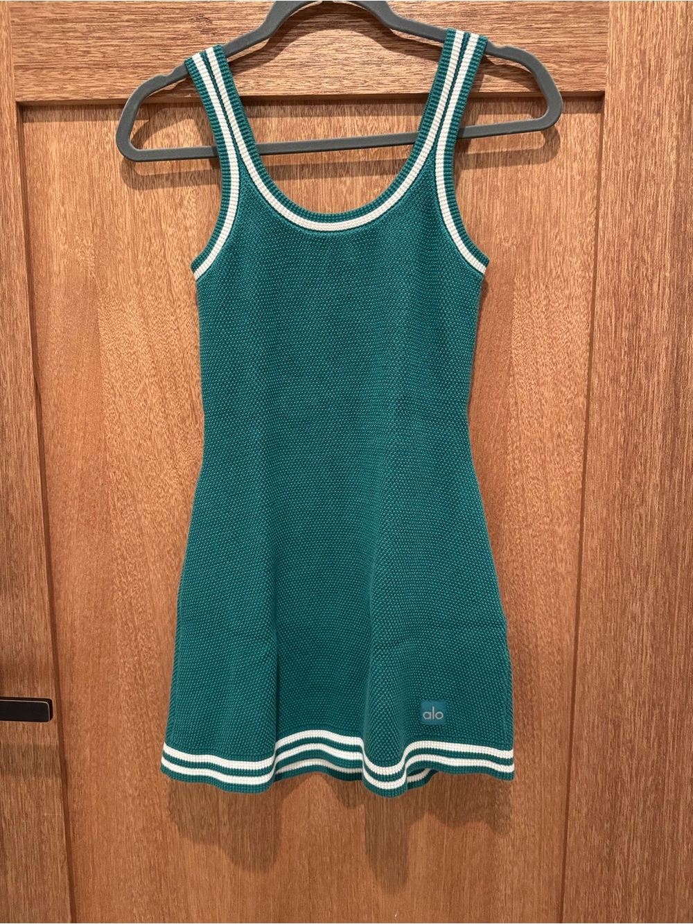 Alo Tennis Club Sweater Knit Dress - Emerald Isle S Small - Picture 4 of 7